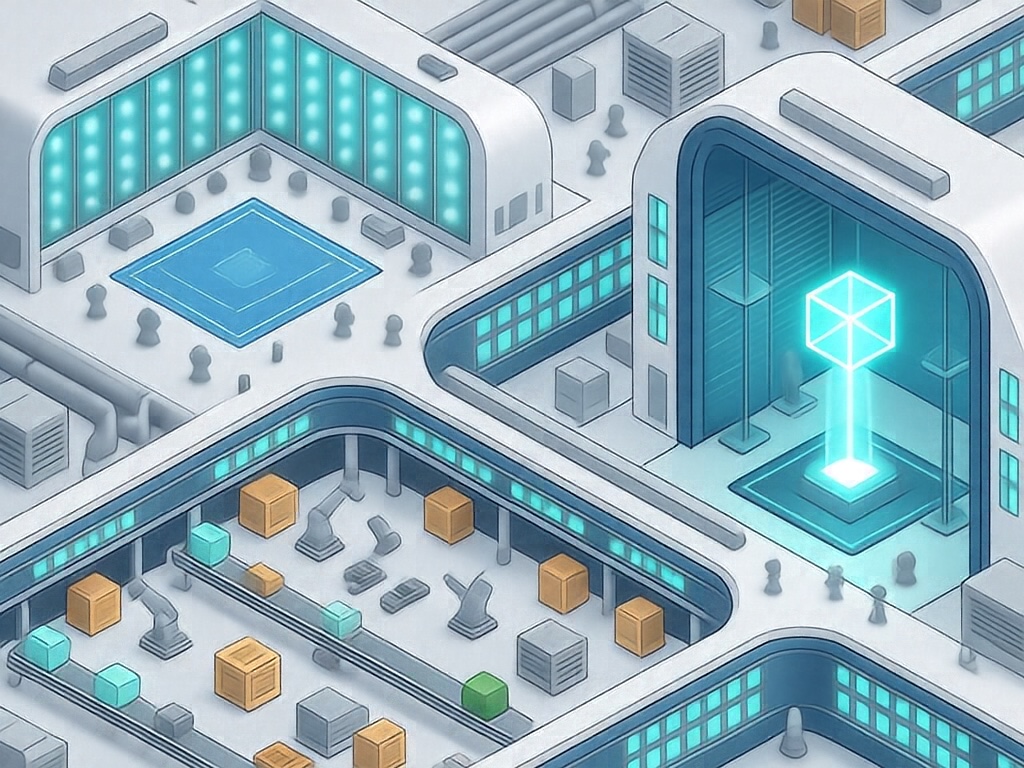 An isometric foundry campus carrying a venture through the Concept, Build, and Grow stages.